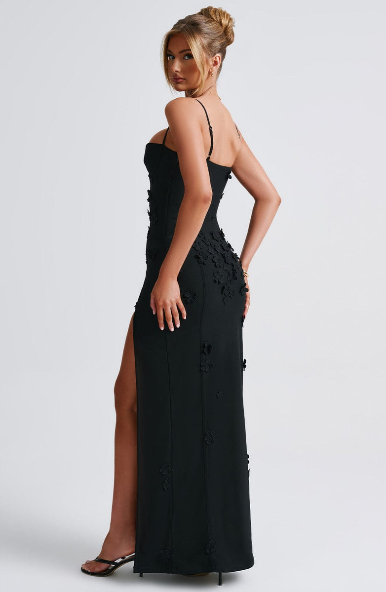ALANA MAXI DRESS-LINED-BLACK