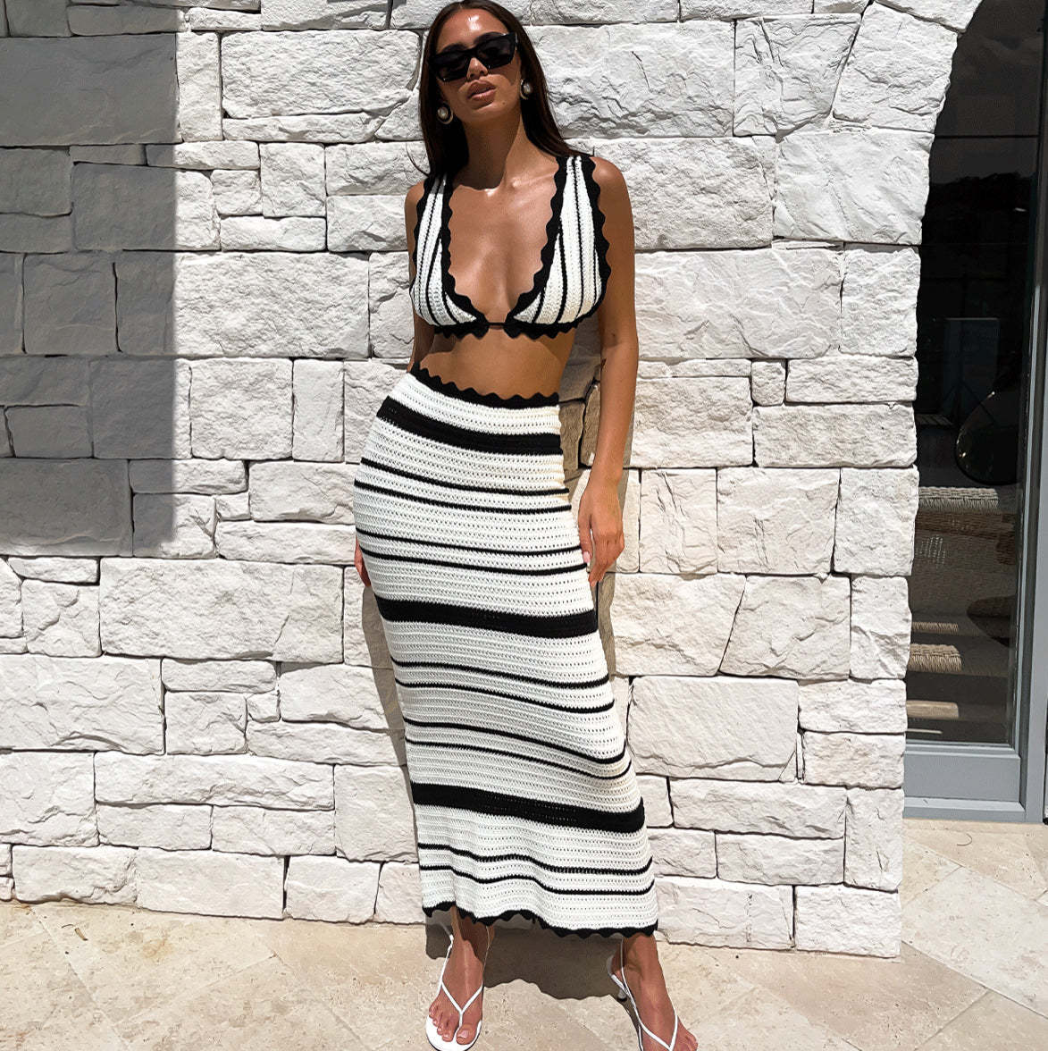 Taria Crochet Fishtail Maxi Skirt Sets