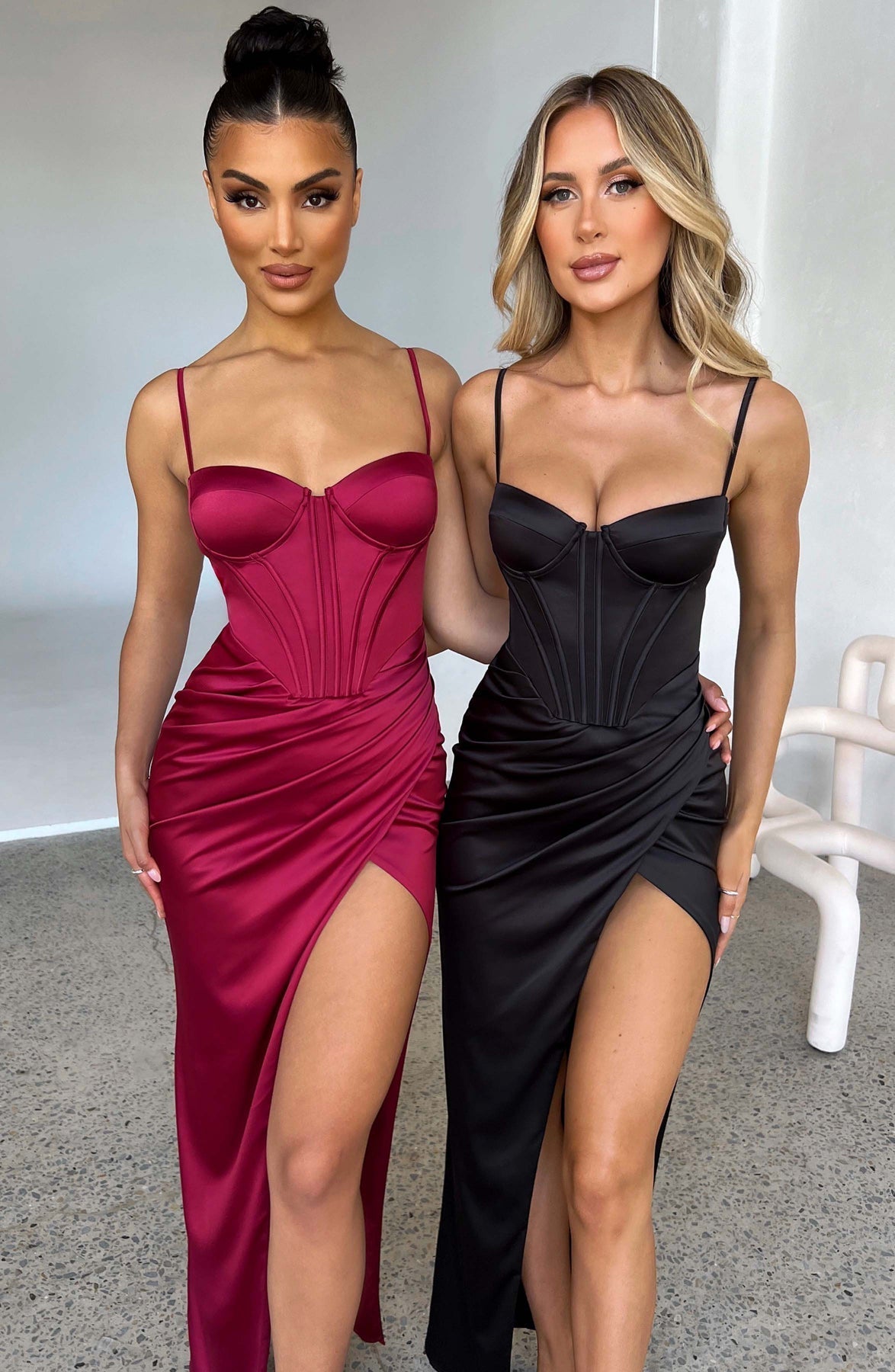 Elegant Waist High Slit Dress