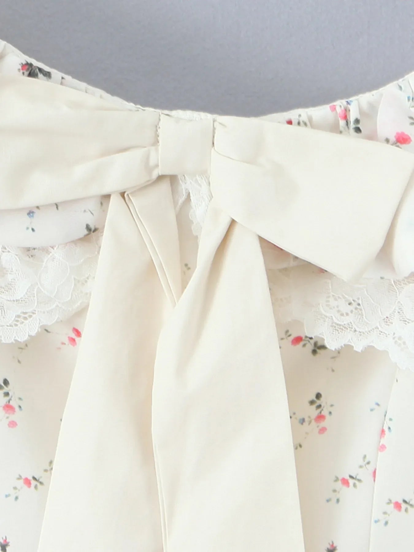 Off-Shoulder Floral Lace Trim Mini Dress