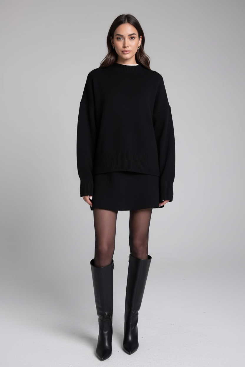 KLANA SWEATER SKIRT SET KNIT VERSATILE PULLOVER