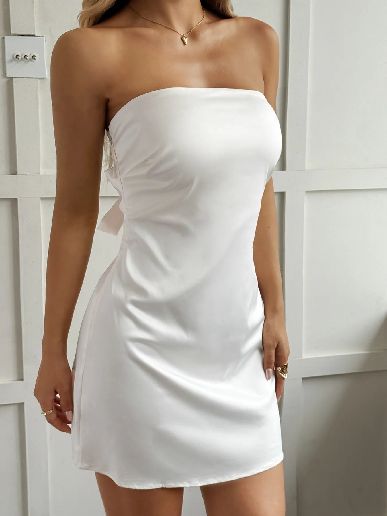 Tie Back Tube Mini Dress