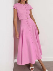 Short Sleeve Top and Skirt set