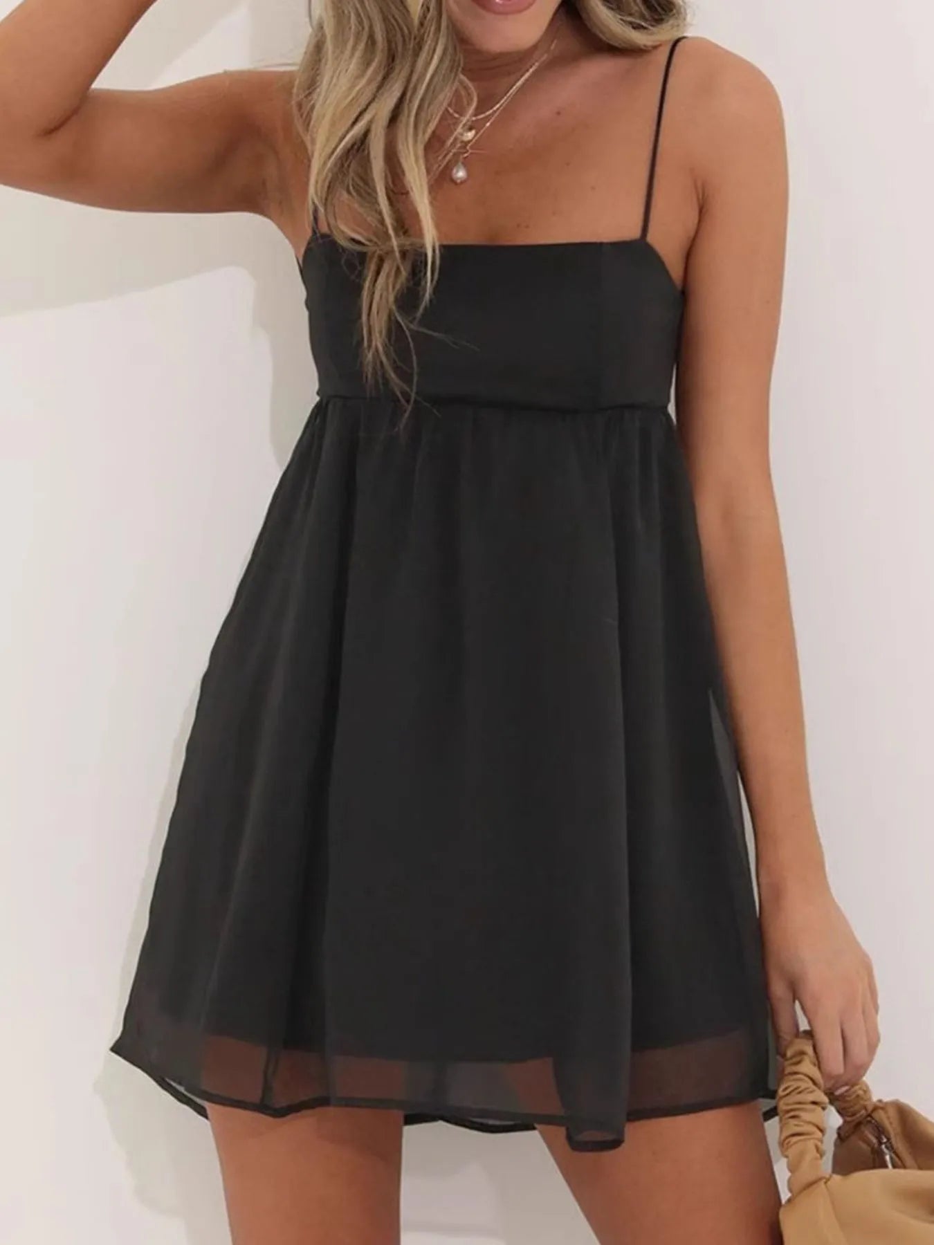 Tie Back Spaghetti Strap Mini Dress