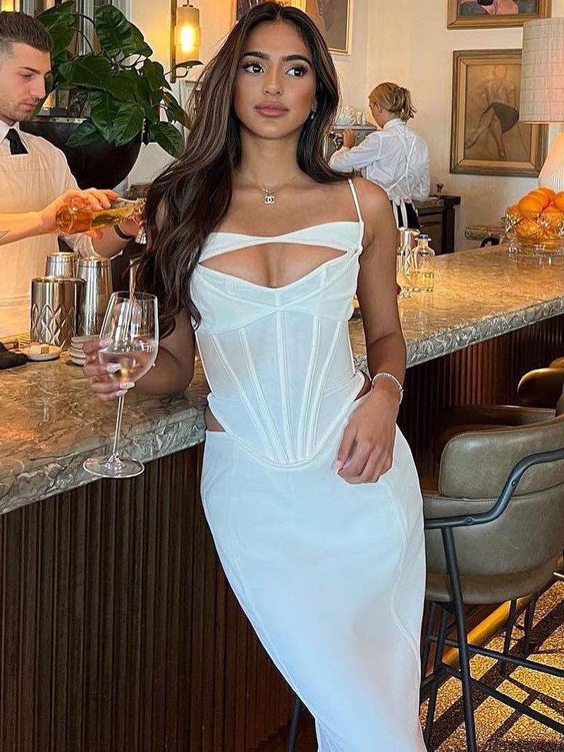 Zenob Ivory Corset Maxi Dress
