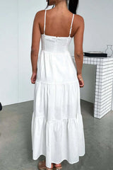 Cut-Out Tiered Dress with Spaghetti Straps