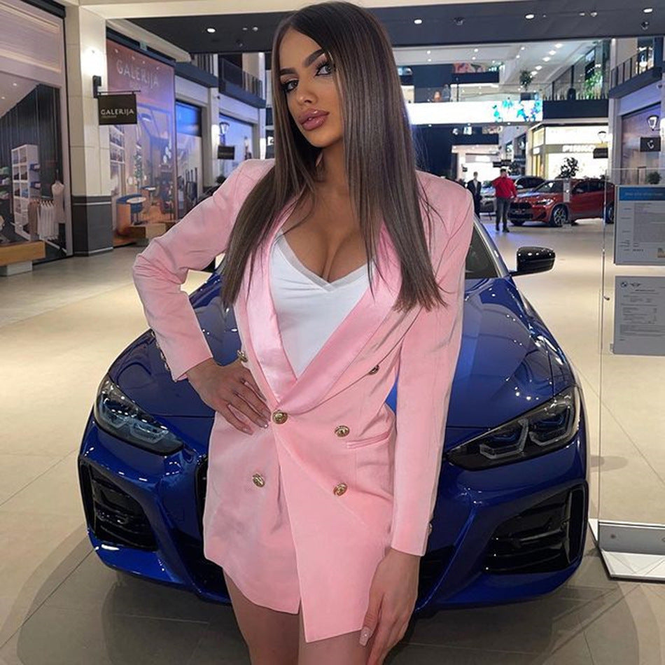 Long Sleeve Deep V-neck Elegant Blazer