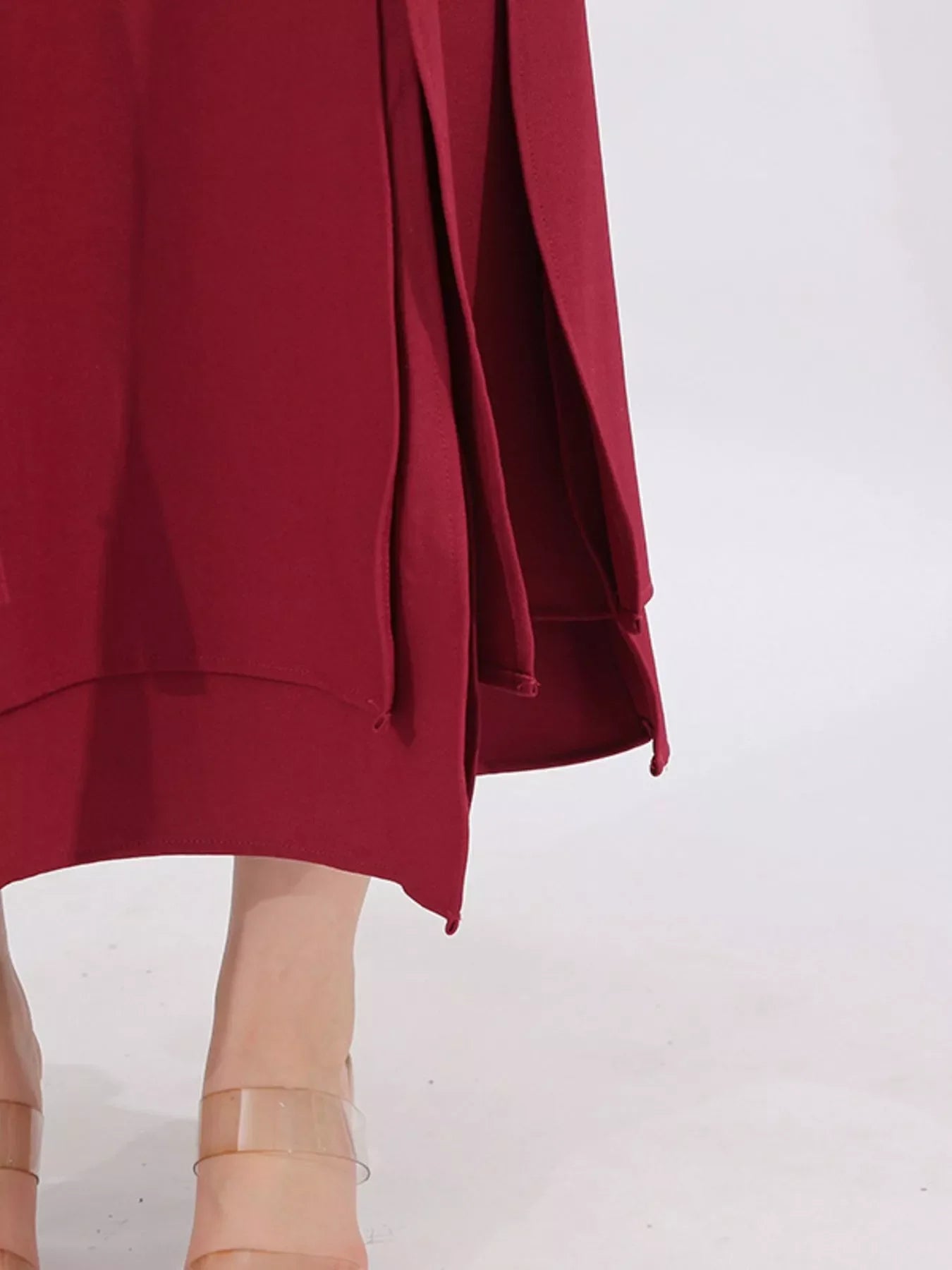 Slit Spaghetti Strap Long Sleeve Dress