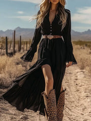 Full Size Lace Detail Long Sleeve Maxi Dress Plus Size