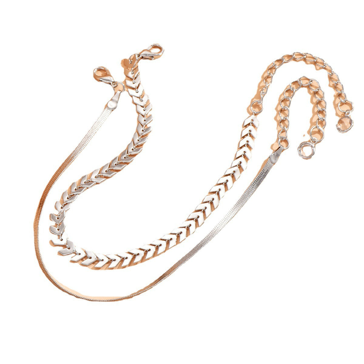 Chain Snake Bones Anklet Two-piece Set
