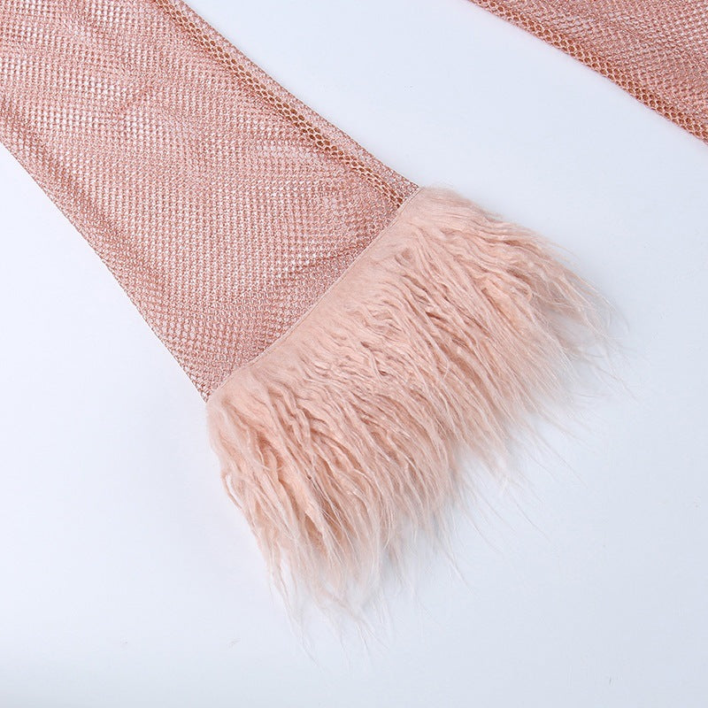 Mesh Feather Party Dress