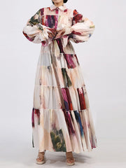 Tiered Tie Waist Maxi Dress