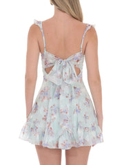 Floral Sweetheart Ruffled Cami Mini Dress