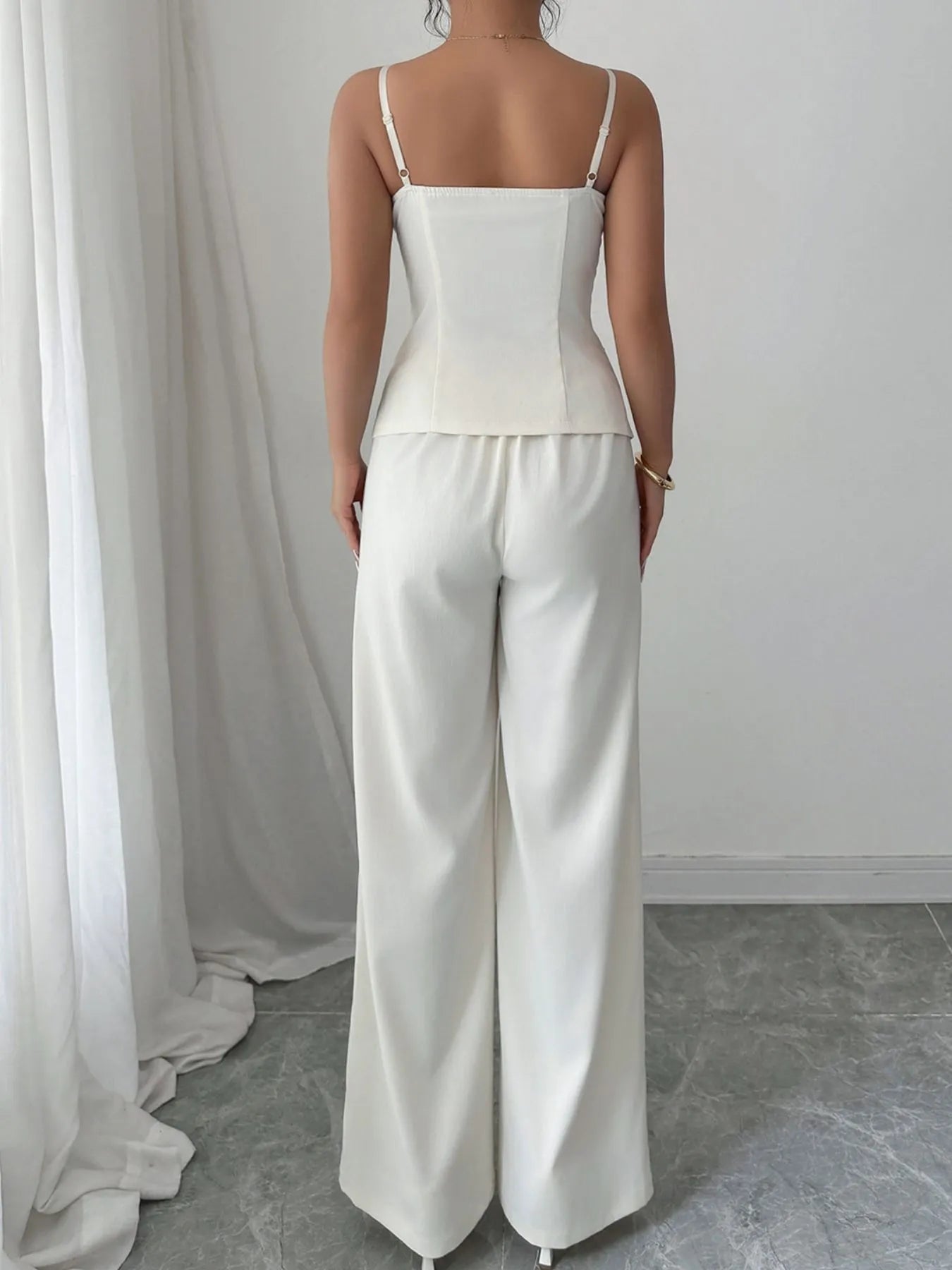 Button Front Cami and Pants Set