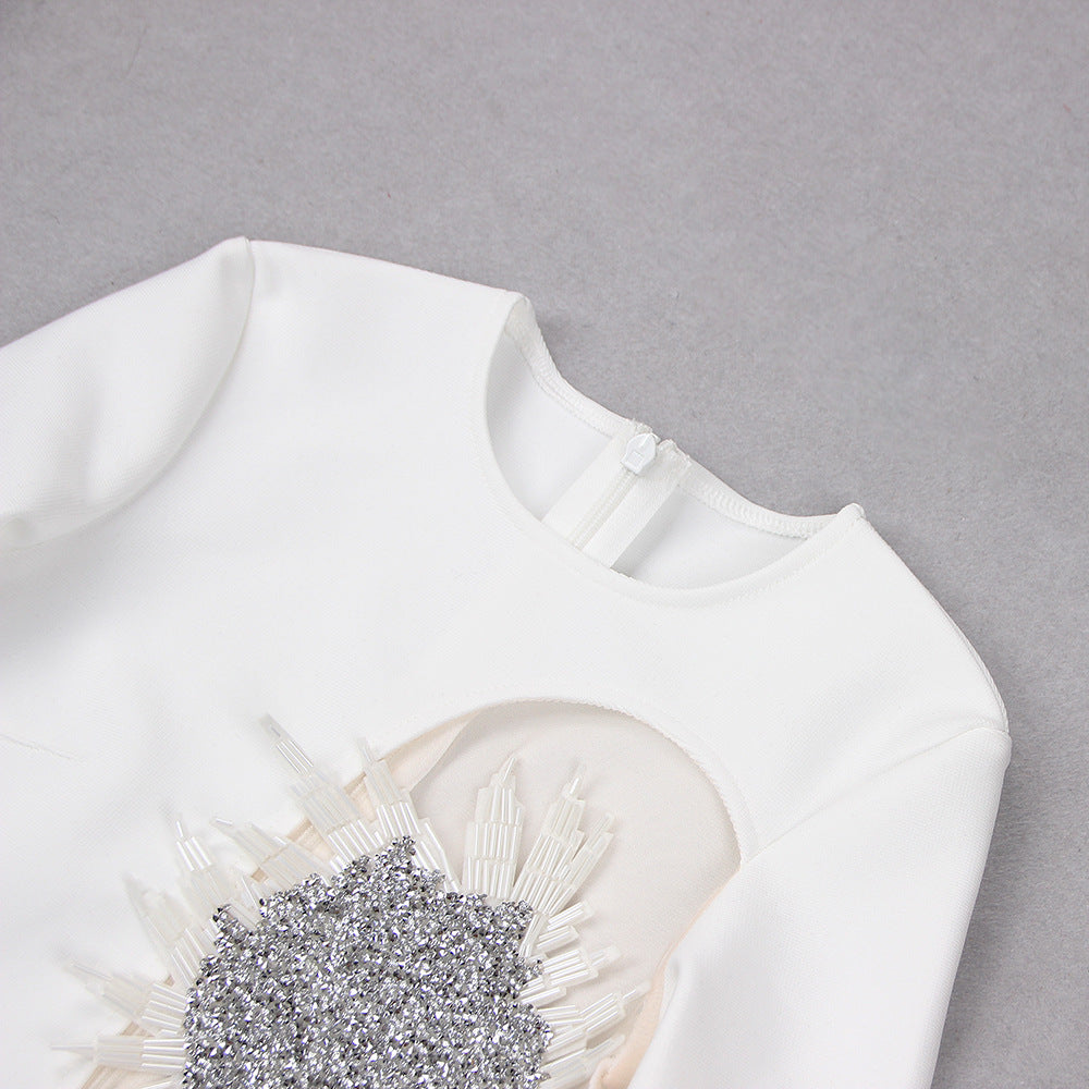 Asur Feather Mini Bandage Dress