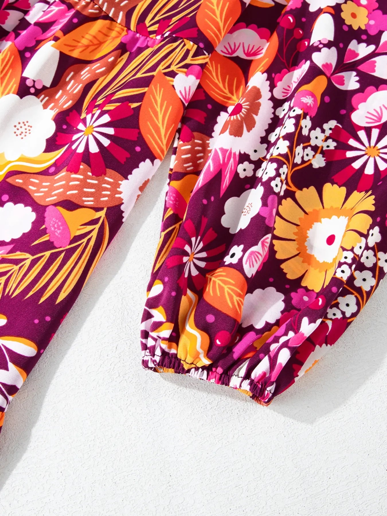 Floral Print Long Sleeve Midi Dress with Pockets