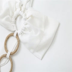 Chiffon Tassel Cutout White Dress