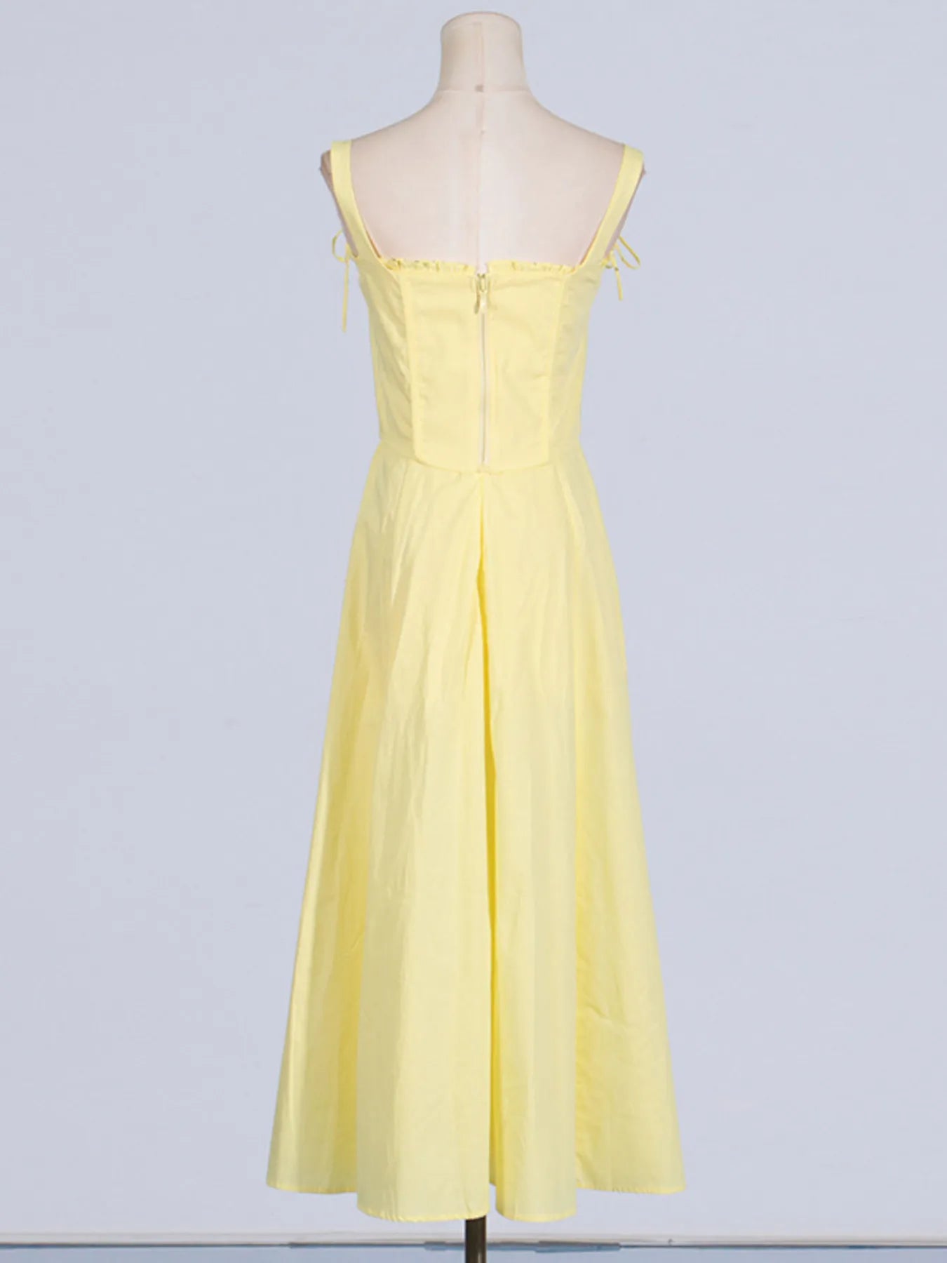 Slit Sleeveless Zip Back Midi Dress