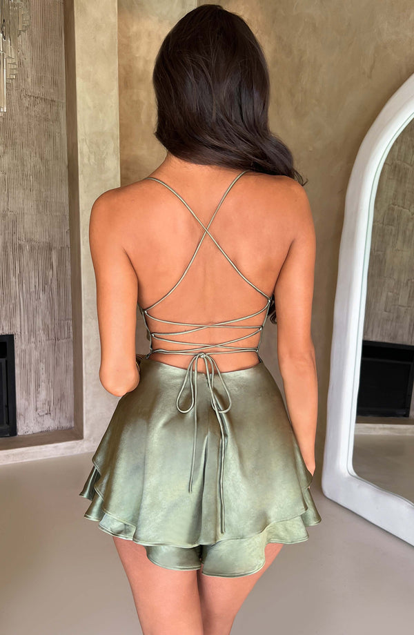 Halter Satin Backless Elegant Short Dress