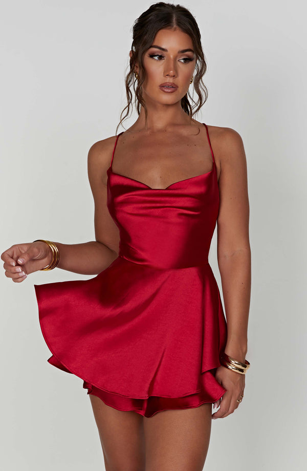 Halter Satin Backless Elegant Short Dress