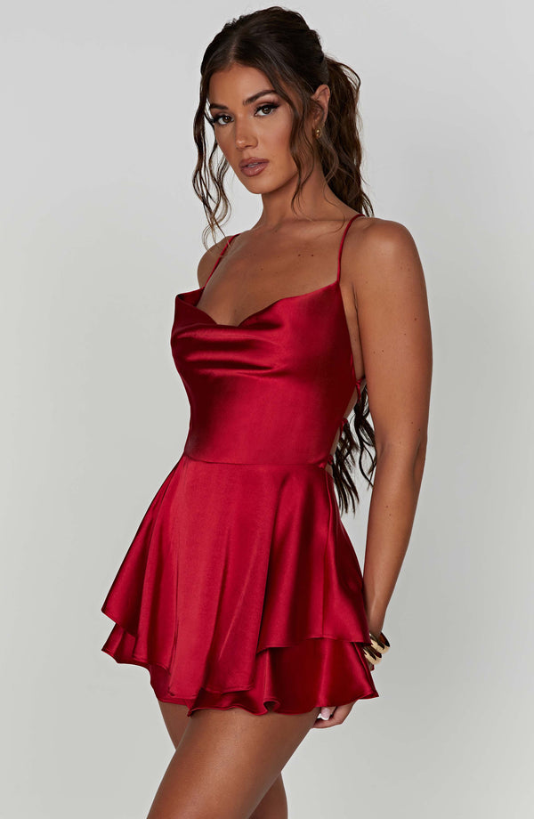 Halter Satin Backless Elegant Short Dress