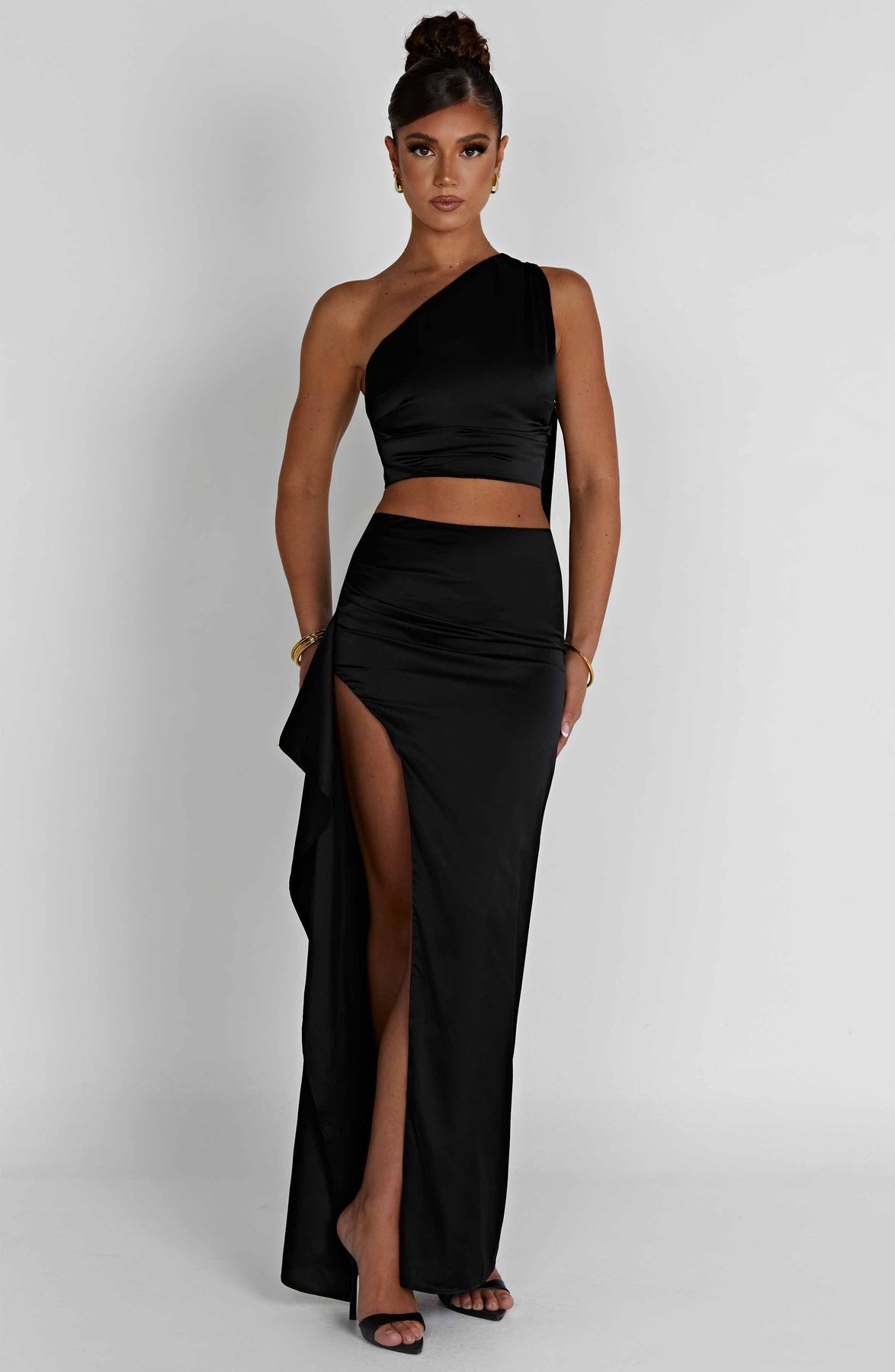 Payela Split Maxi Satin Dress