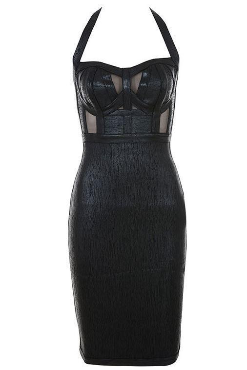 Halter Glue Bandage Dress