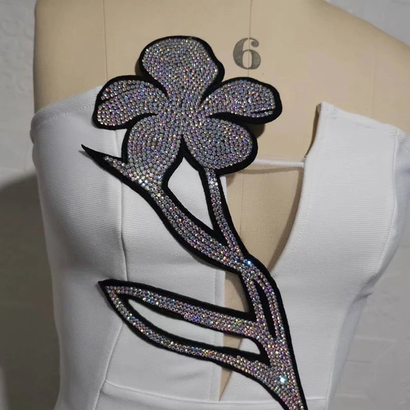 Charmy Flowers Rhinestone Dress