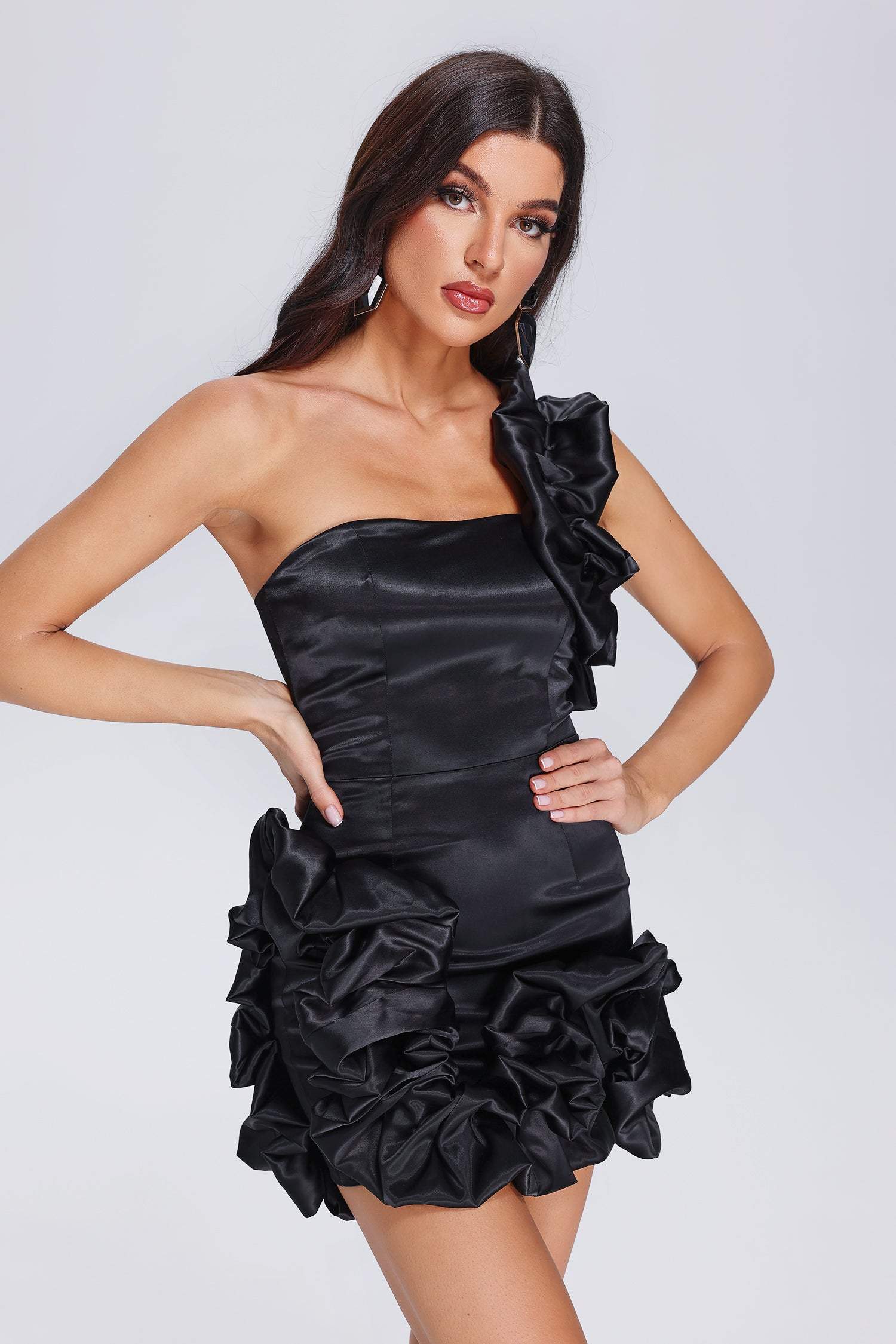 Chic Fur Sleeveless Party Mini Dress