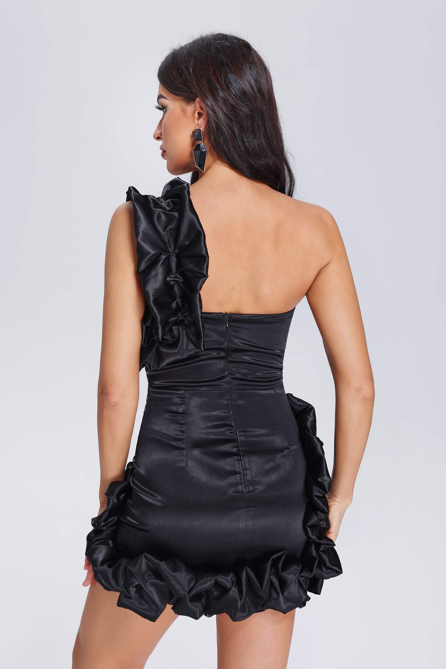 Chic Fur Sleeveless Party Mini Dress
