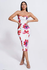 Emliya Strapless Wrap Slit Dress