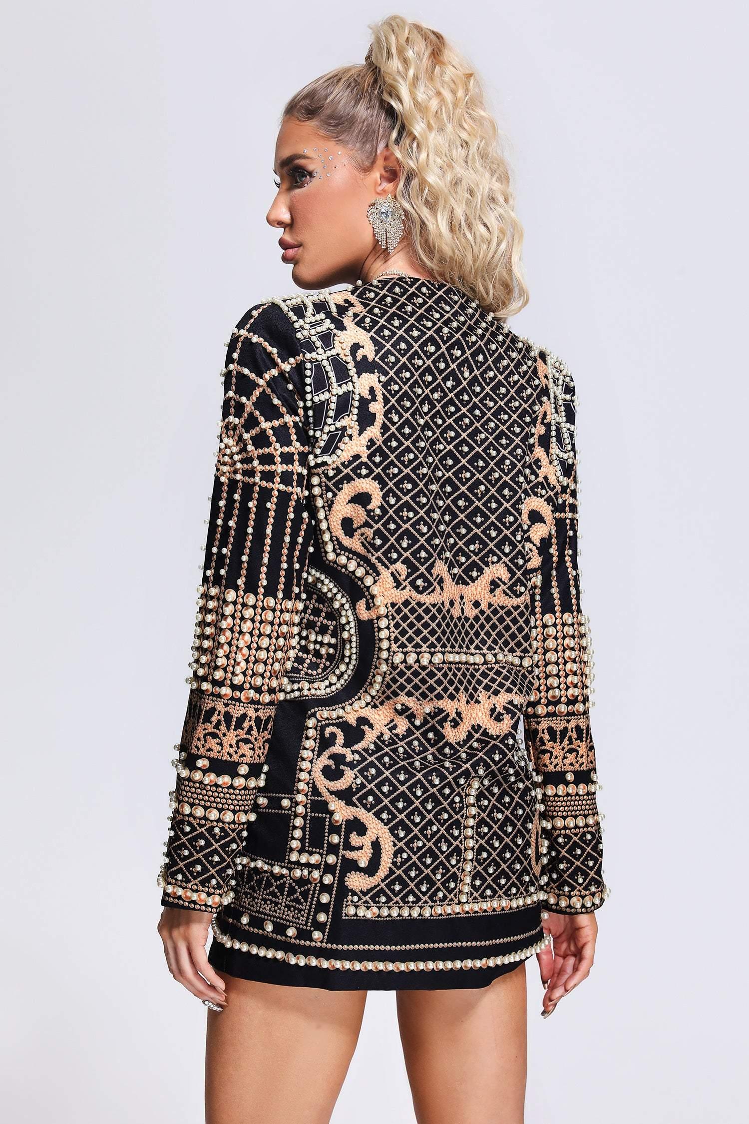 Padded Suit Jacket Bubble Bead Dress