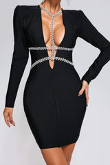 Alyia Diamonate Low-cut Dress