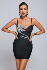 Barabal Diamonate Mini Bandage Dress