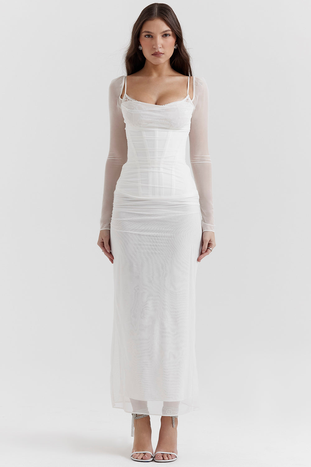 Mesh Stitching Lace Mid-length Dress