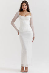 Mesh Stitching Lace Mid-length Dress