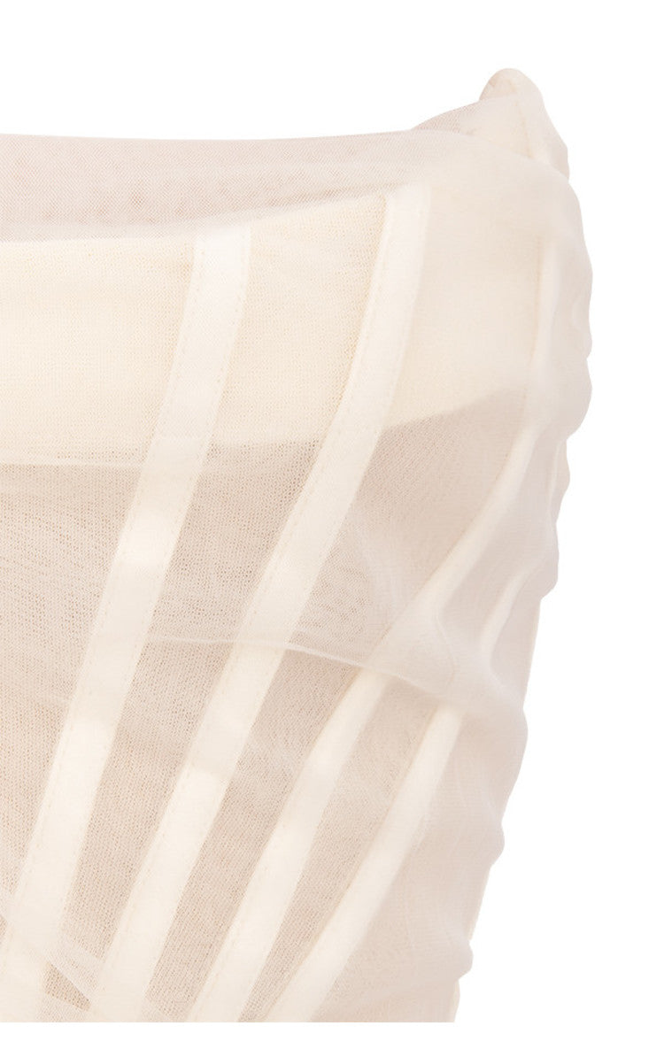 CHIC ELEGANT CORSET MINI DRESS-WHITE