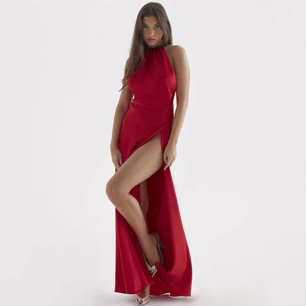 Aerilla Halter Backless Split Dress