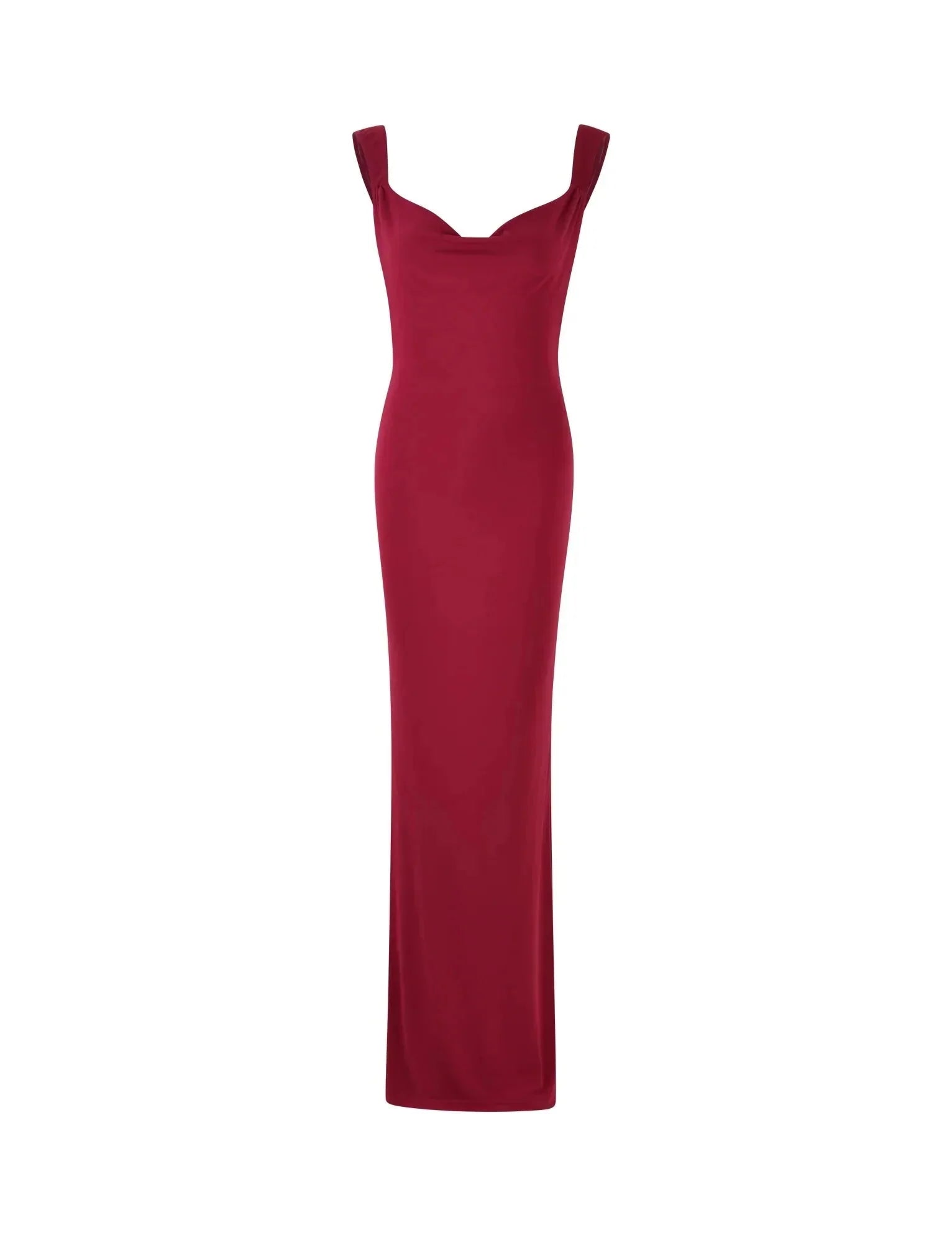 CHIC BACKLESS MAXI DRESS-RED