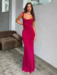 CHIC BACKLESS MAXI DRESS-RED
