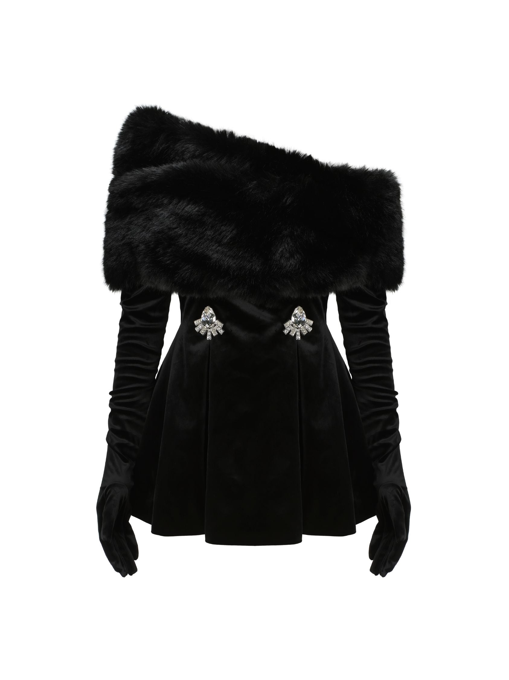 Scarlet Luxe Velvet Black Dress
