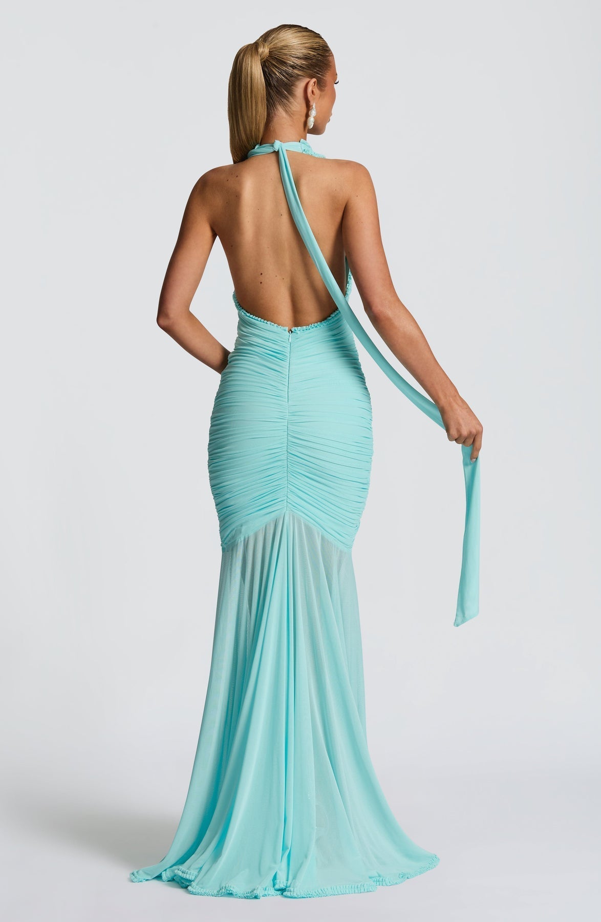 Calia Wine Lace Deep V Maxi Dress
