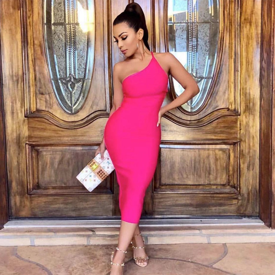 One-shoulder Bandage Dress