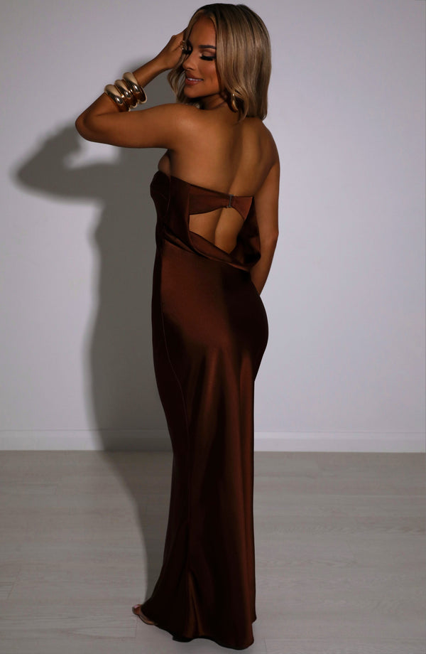 EVERI MAXI DRESS-STRAPLESS SATIN