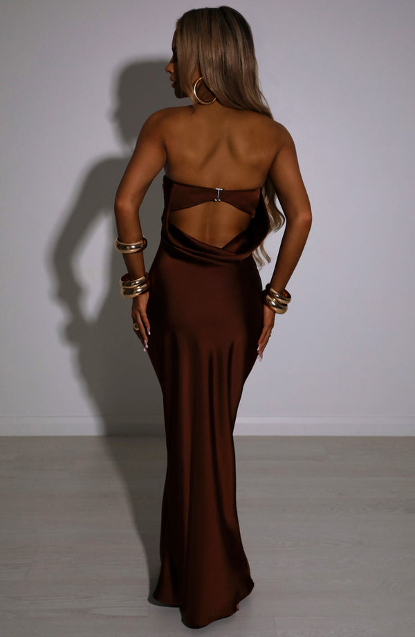 EVERI MAXI DRESS-STRAPLESS SATIN