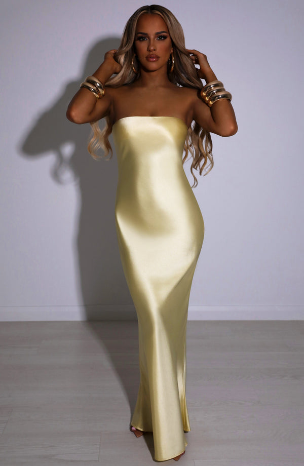 EVERI MAXI DRESS-STRAPLESS SATIN