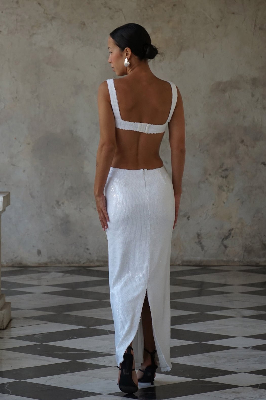 Allure Sequin Cut-Out Backless Dress