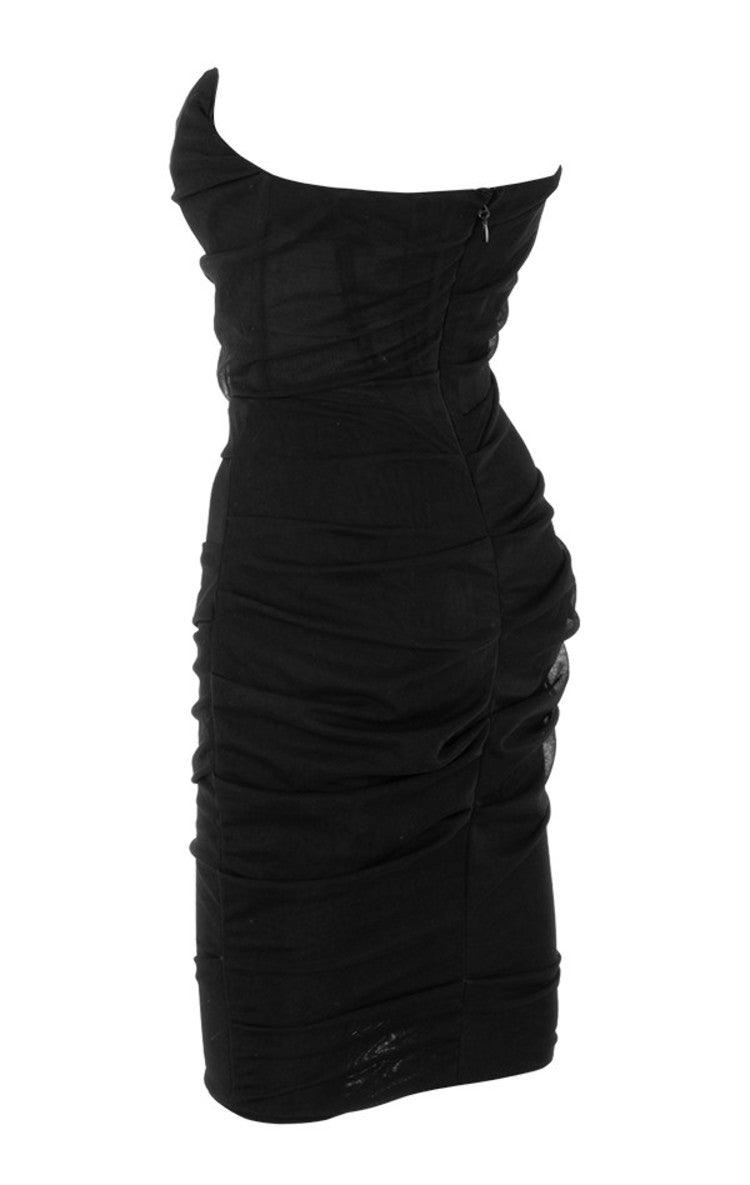 CHIC ELEGANT CORSET MINI DRESS-BLACK
