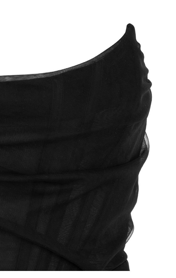 CHIC ELEGANT CORSET MINI DRESS-BLACK