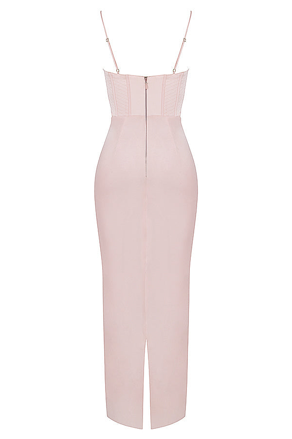Elegant Corset Maxi Dress-Brown